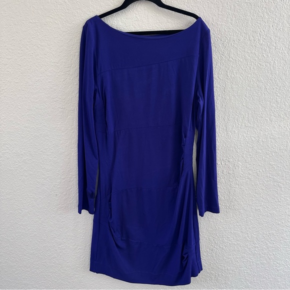 Diane von Furstenberg Joy Dress Size 14 Purple Sheath Long Sleeve - Picture 6 of 16